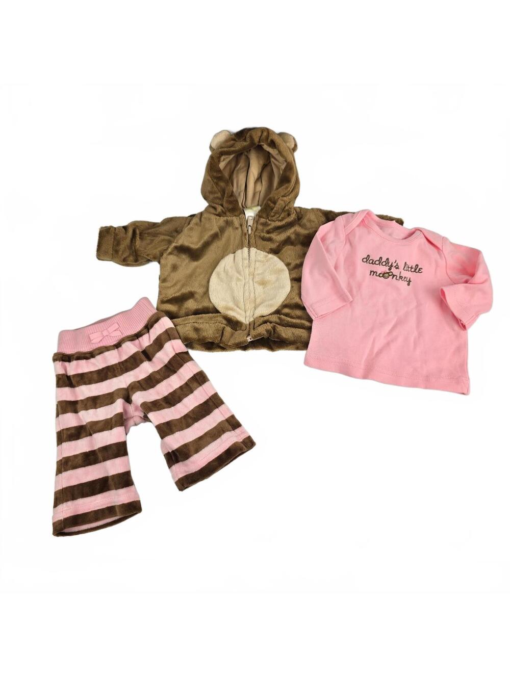 Vintage Gymboree Layette/Newborn Pink Daddy's Little Monkey Halloween Costume